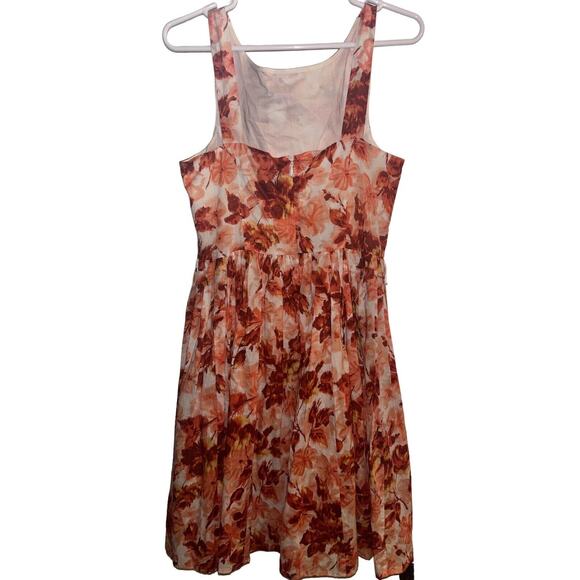 JESSICA‎ HOWARD ORANGE PINK WHITE FLORAL SLEEVELESS LINED DRESS - SIZE 8 - NWT - Picture 5 of 15